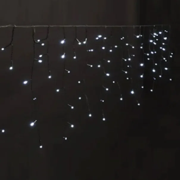 Χριστουγεννιάτικα Λαμπάκια 450 Led Βροχή 2.4μ Ψυχρό Λευκό Με 8 Προγράμματα F-R 183217B