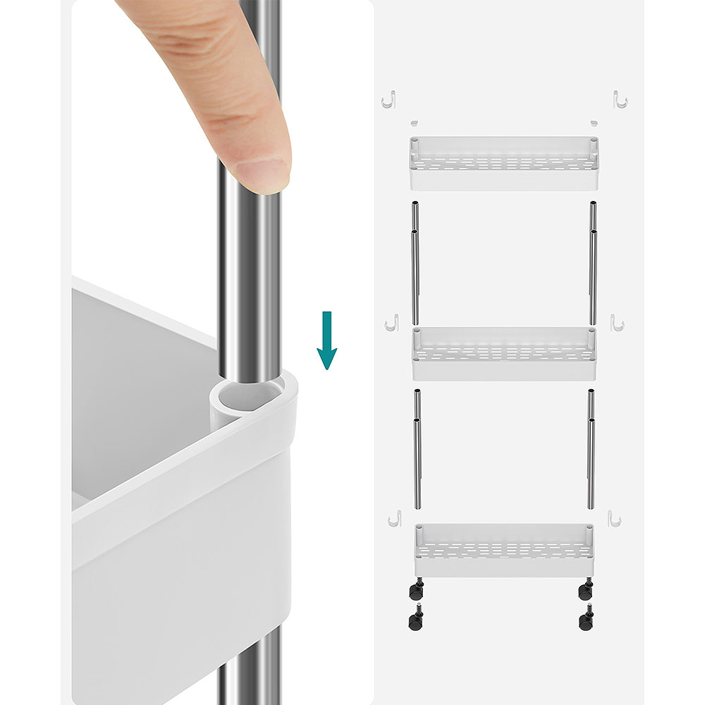 Τρόλεϊ Ραφιέρα 3 Θέσεων (42X13 5X60) Songmics Ksc007W01 Best Sellers Οργάνωση & Αποθήκευση Spitishop