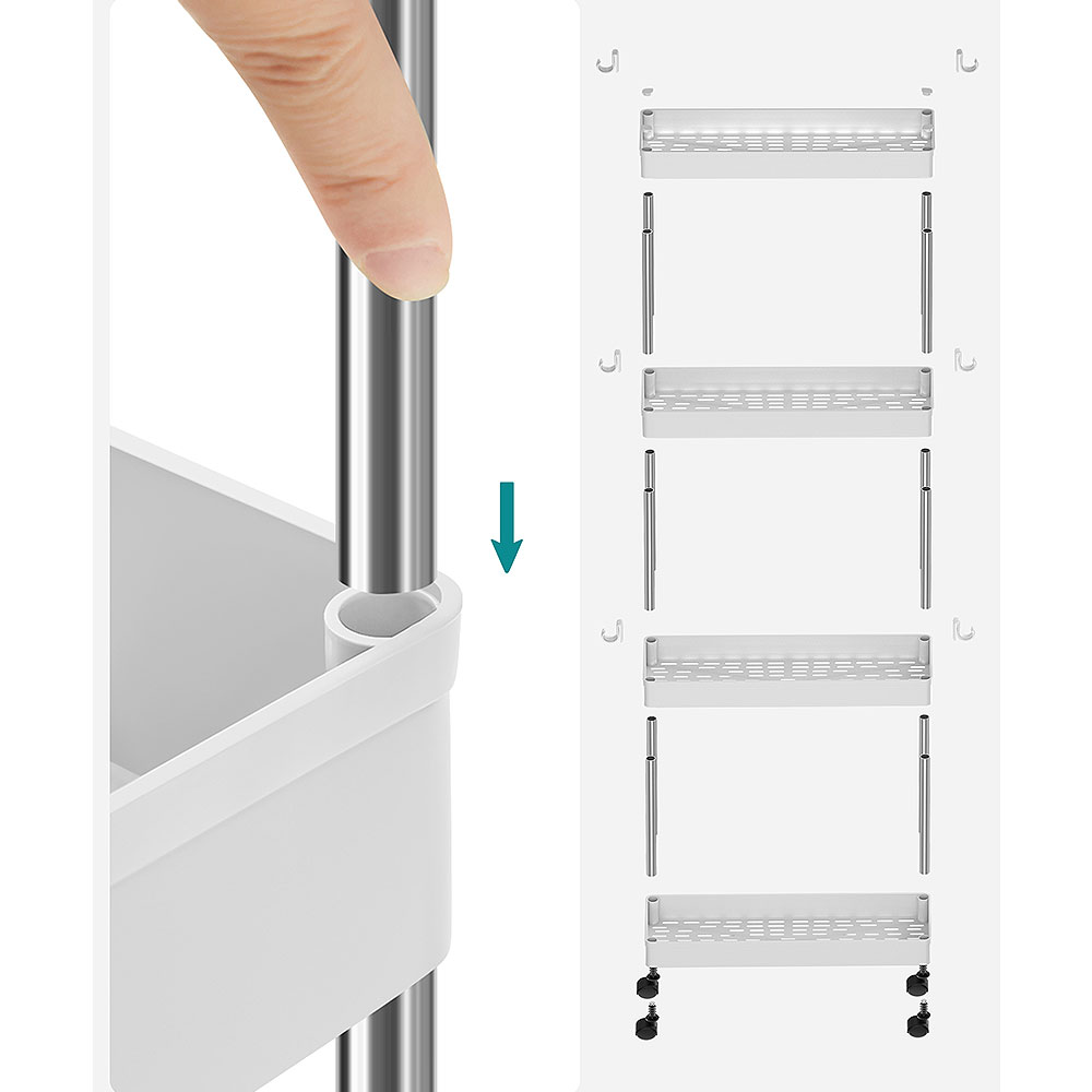 Τρόλεϊ Ραφιέρα 4 Θέσεων (40X12 5X88) Songmics Ksc08Wt Μπάνιο Έπιπλα Μπάνιου Spitishop
