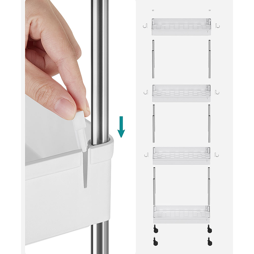 Τρόλεϊ Ραφιέρα 4 Θέσεων (42X22 5X86) Songmics Ksc10Wt Μπάνιο Έπιπλα Μπάνιου Spitishop