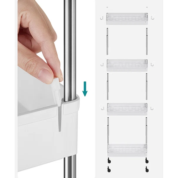 Τρόλεϊ/Ραφιέρα 4 Θέσεων (42x22.5x86) Songmics KSC10WT