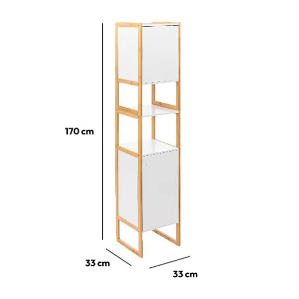 Στήλη Μπάνιου Με Ντουλάπια (33x33x170) F-V Natureo White 174890A