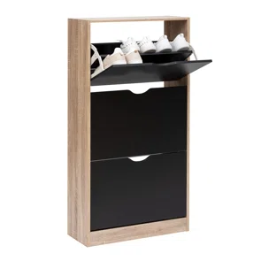 Παπουτσοθήκη Με 3 Ράφια/18 Θέσεων (60x23x119) F-V Black/Nat 160392I