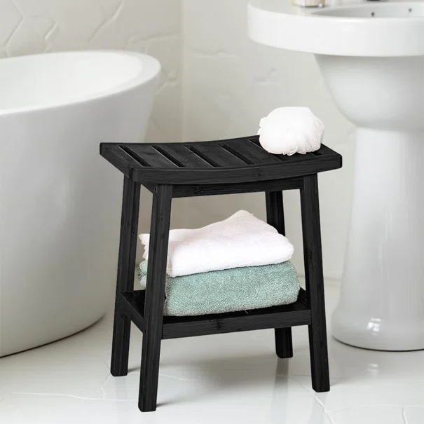 Σκαμπό Με Ράφι (40x25x46) F-V Black 174605A