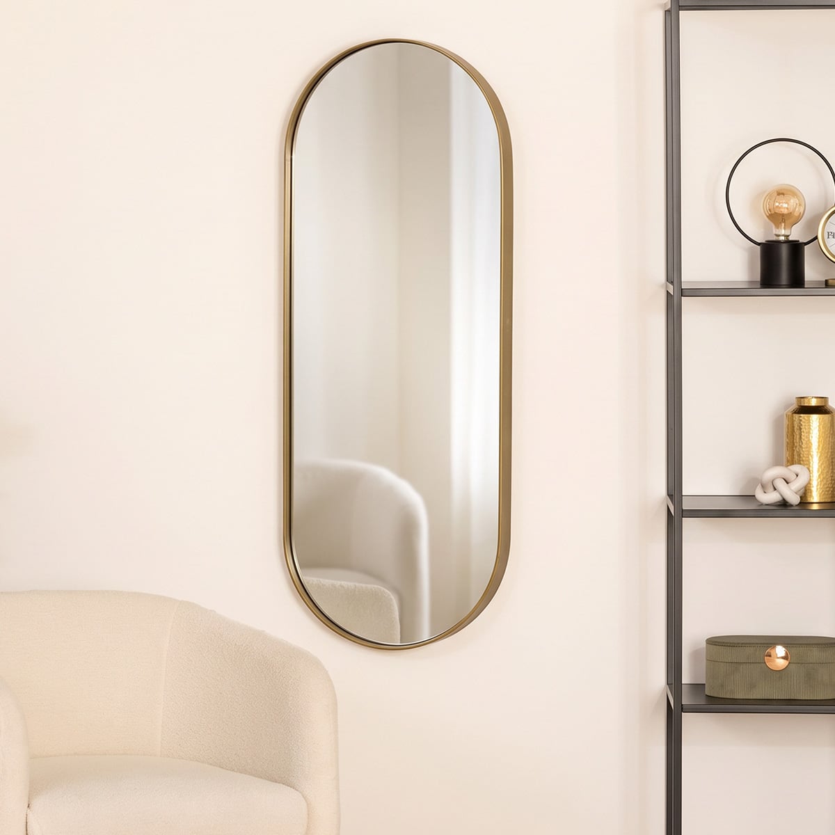 Διακοσμητικός Καθρέφτης Τοίχου (40x2.5x112) A-S Selena Gold 197625B