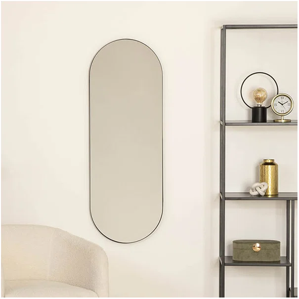 Διακοσμητικός Καθρέφτης Τοίχου (40x2.5x112) A-S Selena Black 197625A