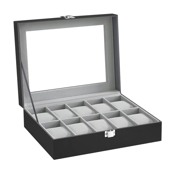 Θήκη Για 10 Ρολόγια (25x21x8.5) Songmics JWB010BK