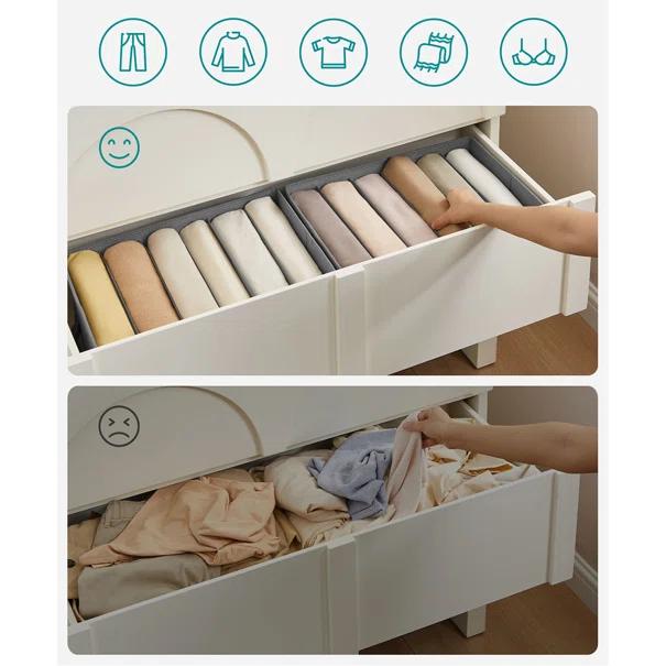 Θήκες Οργάνωσης Συρταριών 6 Θέσεων (Σετ 4τμχ) Songmics RUS009G04
