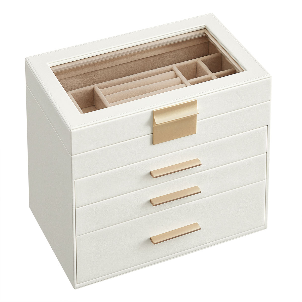 Μπιζουτιέρα Κουτί με Συρτάρια (25 1X15 3X21 5) Songmics Jbc161W01 Οργάνωση & Αποθήκευση Μπιζουτιέρες Κοσμηματοθήκες Spitishop