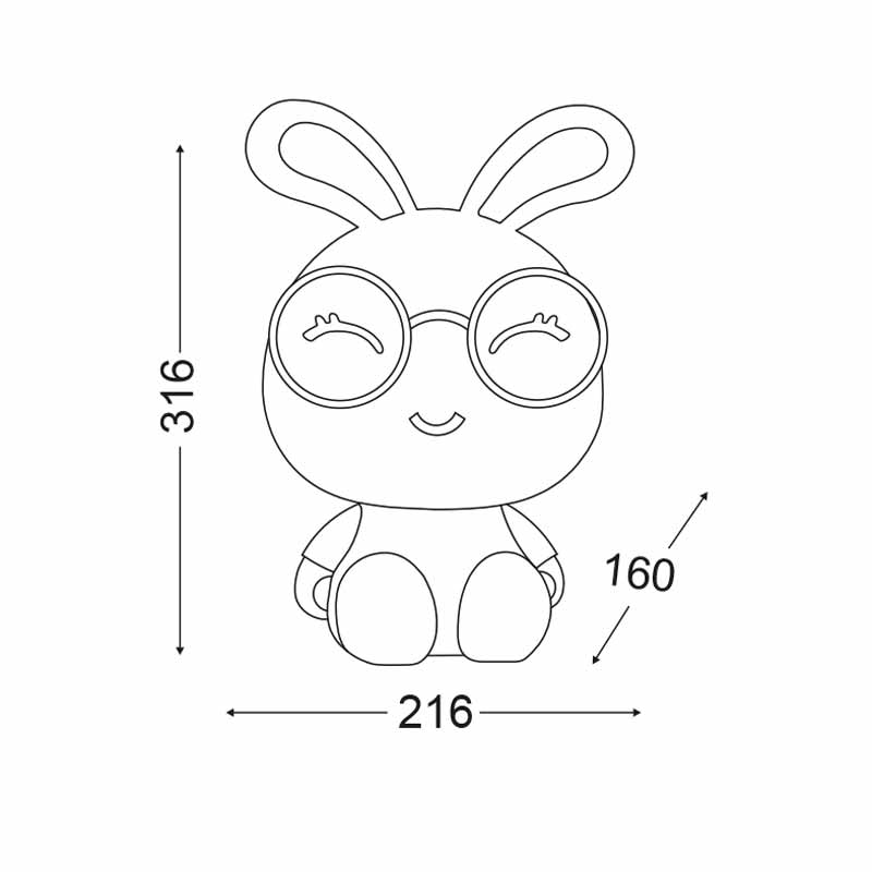 Παιδικό Πορτατίφ Aca Mt150331P Bunny Φωτιστικά Παιδικά για Κορίτσια Spitishop