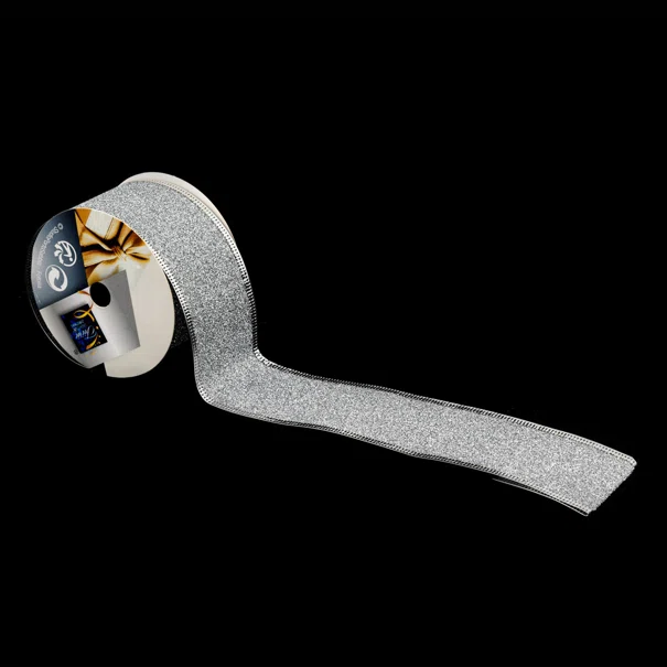 Χριστουγεννιάτικη Κορδέλα (300x5) A-S Silver Glitter 169533