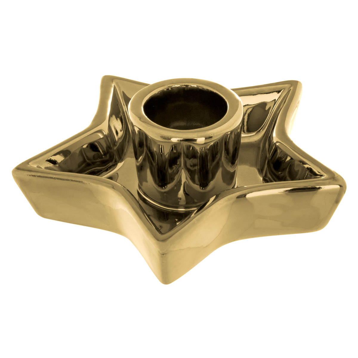 Χριστουγεννιάτικο Κηροπήγιο (Φ10.5x3.5) A-S Star Gold 152357C