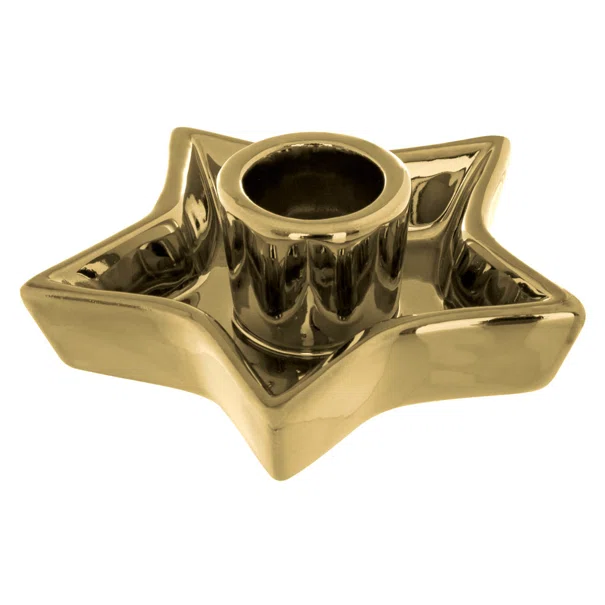 Χριστουγεννιάτικο Κηροπήγιο (Φ10.5x3.5) A-S Star Gold 152357C