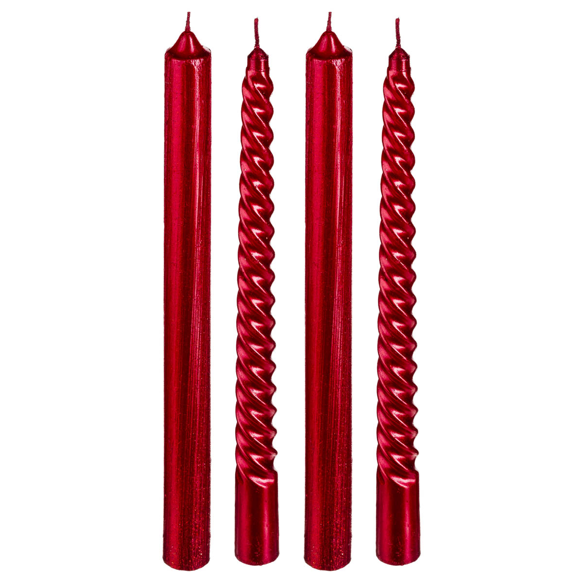 Κεριά Για Κηροπήγιο 25εκ. (Σετ 4τμχ) A-S Glitter Tap Red 129849RG