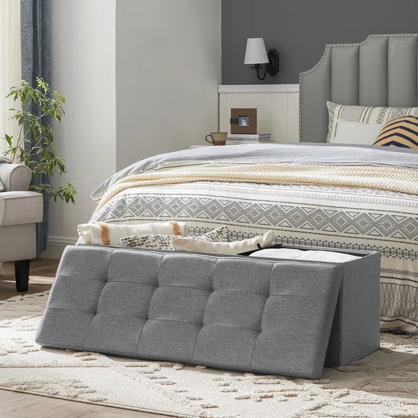 Ταμπουρέ Με Αποθηκευτικό Χώρο (110x38x38) Songmics LSF77GV2