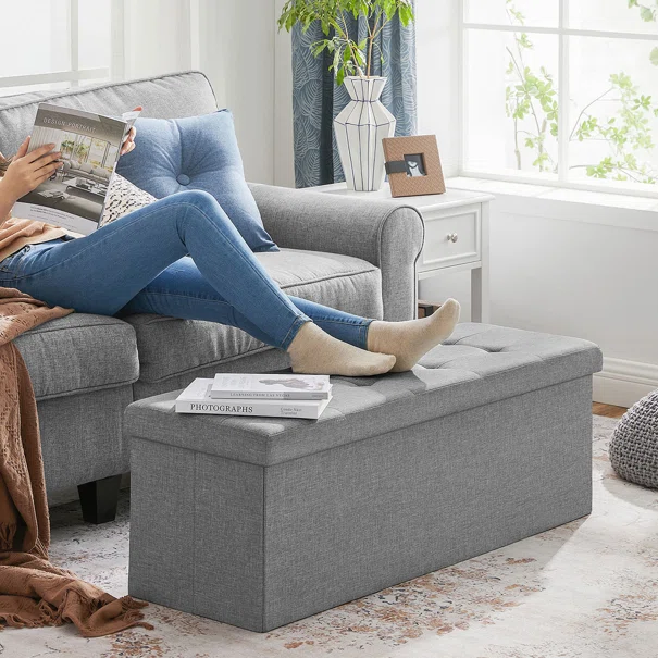 Ταμπουρέ Με Αποθηκευτικό Χώρο (110x38x38) Songmics LSF77GV2