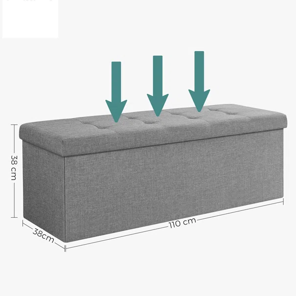 Ταμπουρέ Με Αποθηκευτικό Χώρο (110x38x38) Songmics LSF77GV2
