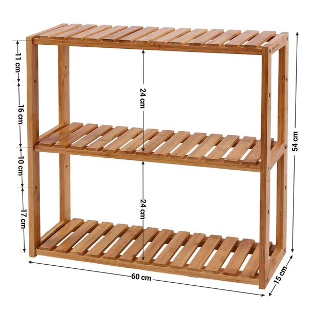 Ραφιέρα Τοίχου/Δαπέδου 3 Θέσεων (60x15x54) Songmics BCB13Y
