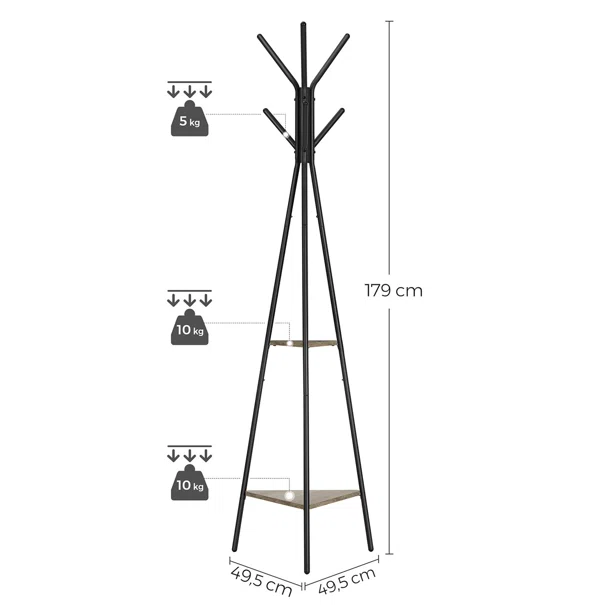 Καλόγερος Ρούχων Με Ράφια (49.5x49.5x179) Vasagle RCR016B02V1