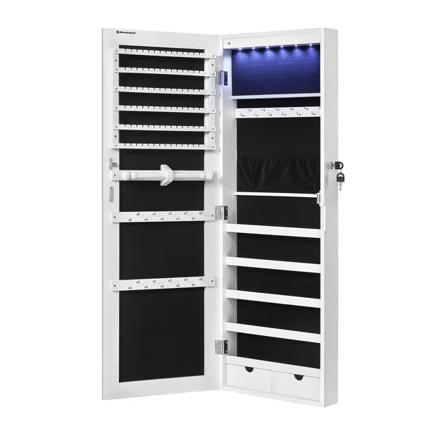 Καθρέφτης Τοίχου/Κοσμηματοθήκη (37x9.3x108) Songmics JJC99WT