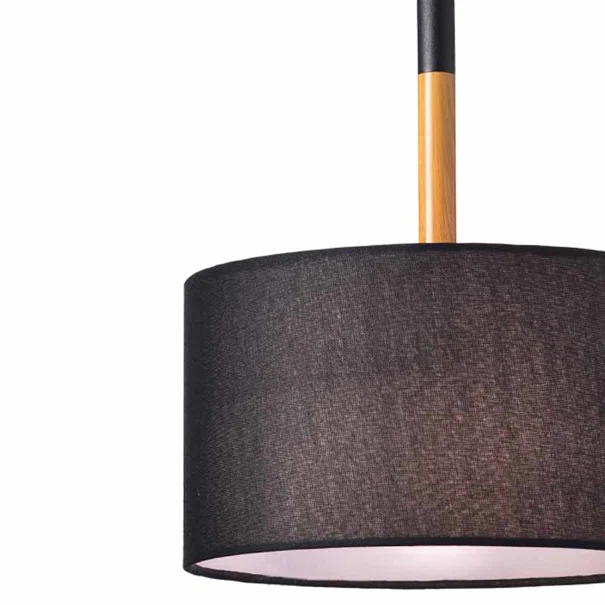 Φωτιστικό Οροφής Μονόφωτο Aca Yasmine OD650840PBK Black/Wood