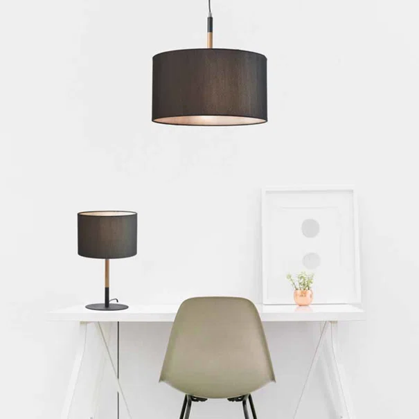Φωτιστικό Οροφής Μονόφωτο Aca Yasmine OD650840PBK Black/Wood