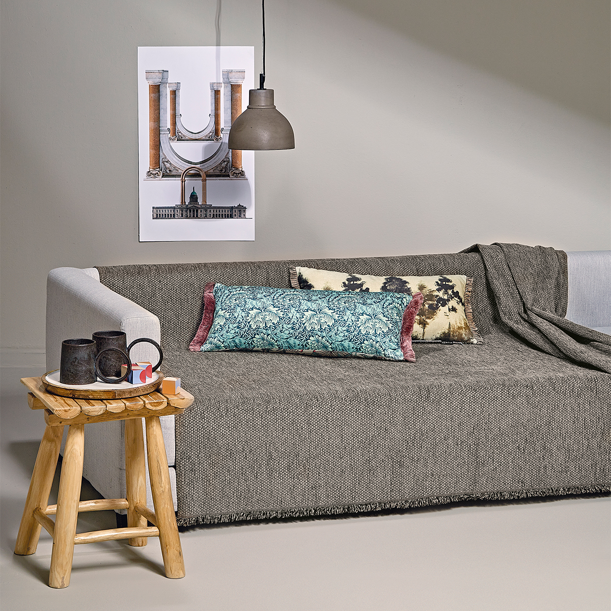Ριχτάρι Καναπέ Τριθέσιου (180x300) Kentia Stylish Kanon 04 Brown