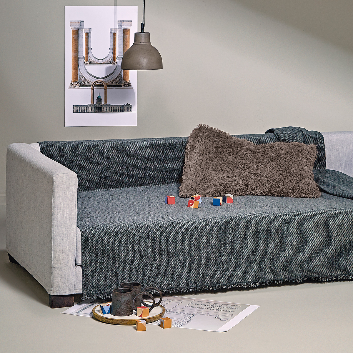 Ριχτάρι Καναπέ Τριθέσιου (180x300) Kentia Stylish Kanon 24 Dark Grey