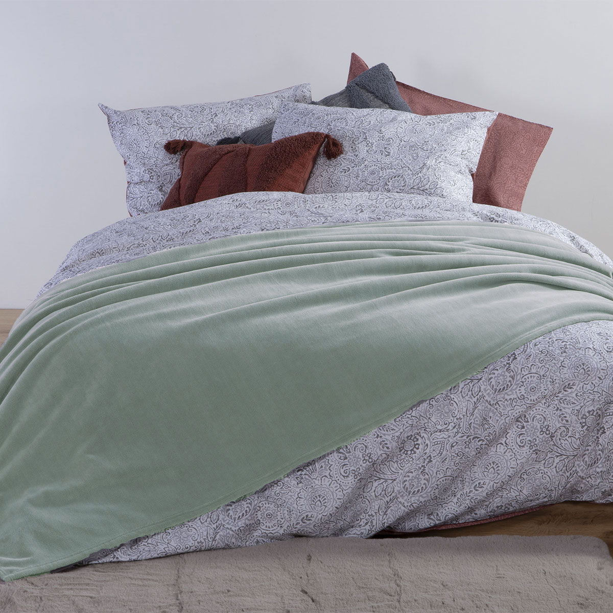 Κουβέρτα Fleece Μονή (160x220) Nef-Nef Homeware Cosy Sea Green