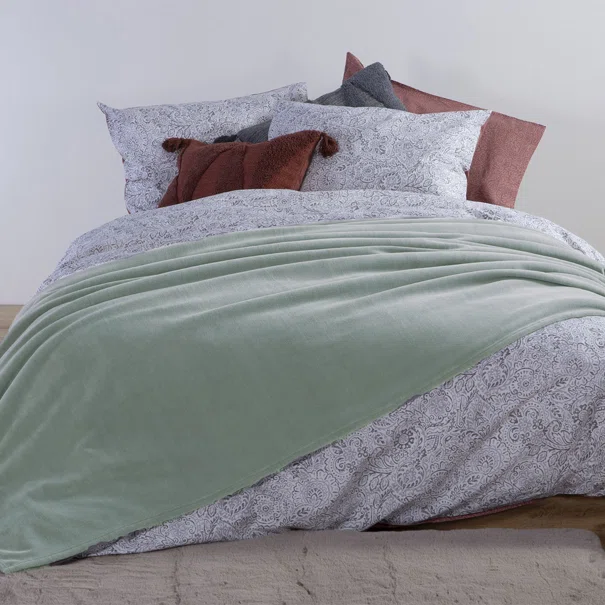 Κουβέρτα Fleece Μονή (160x220) Nef-Nef Homeware Cosy Sea Green