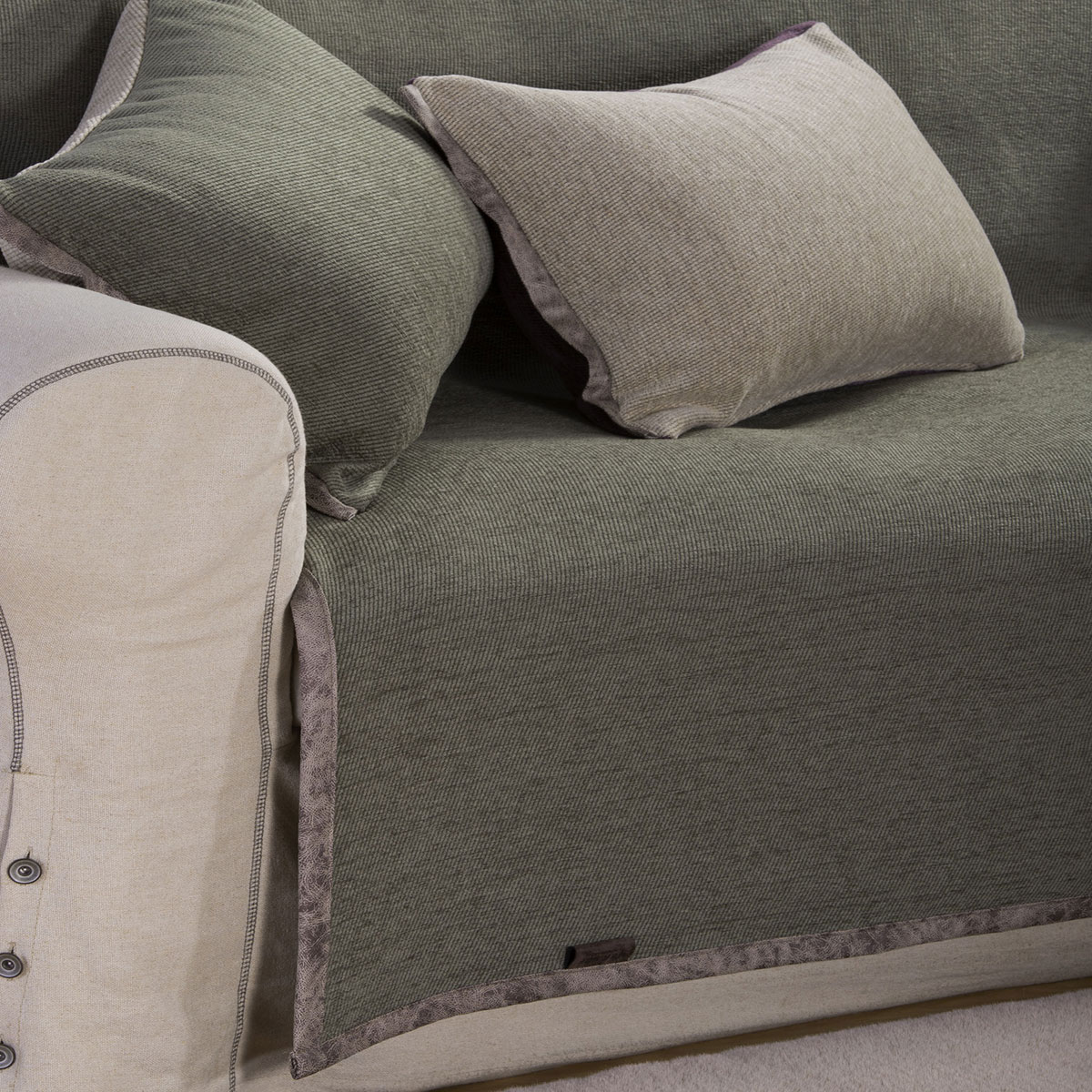 Ριχτάρι Πολυθρόνας 2 Όψεων (180X180) Nef-Nef Homeware Tanger New F Green Ecru Λευκά Είδη Σαλονιού Ριχτάρια Καναπέ Χειμερινά Spitishop