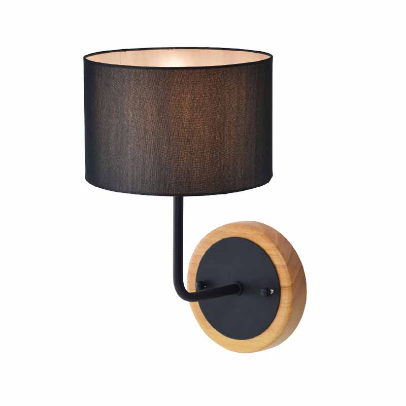 Απλίκα Τοίχου Aca Yasmine OD6508WBK Black/Wood