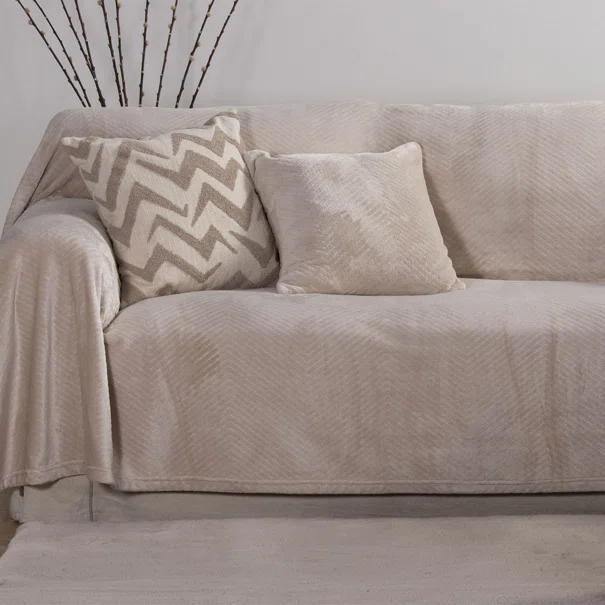 Διακοσμητικό Ριχτάρι Fleece/Κουβέρτα Καναπέ (130x180) Nef-Nef Homeware Dakari Ecru