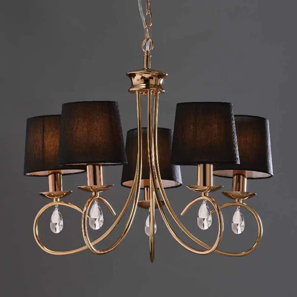 Πολυέλαιος Οροφής Aca Basilico TNK81490CG5P Copper-Gold/Black