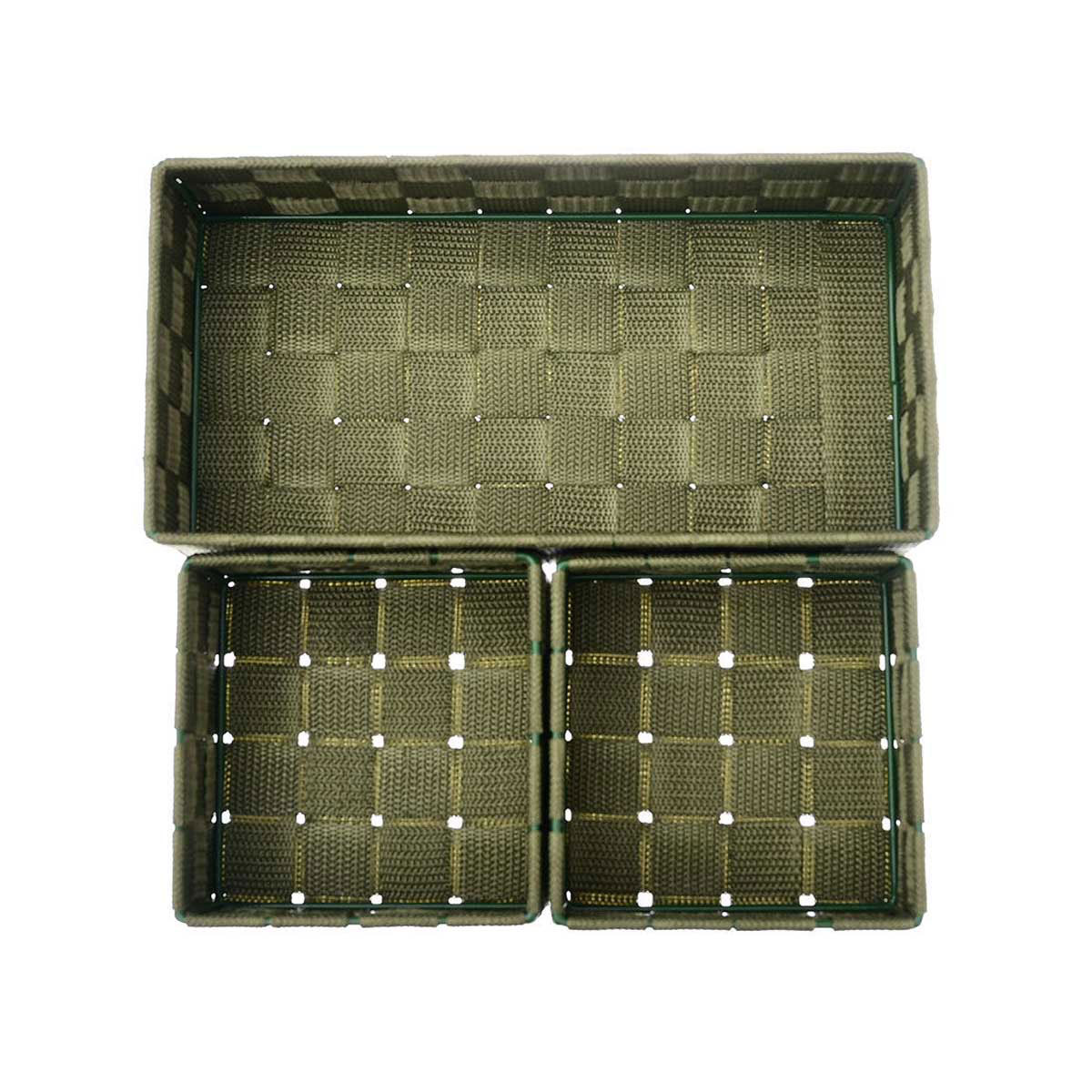 Καλάθια Αποθήκευσης (Σετ 3τμχ) Estia Olive Green 04-14902