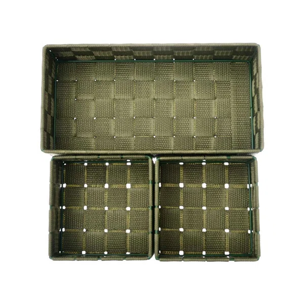 Καλάθια Αποθήκευσης (Σετ 3τμχ) Estia Olive Green 04-14902
