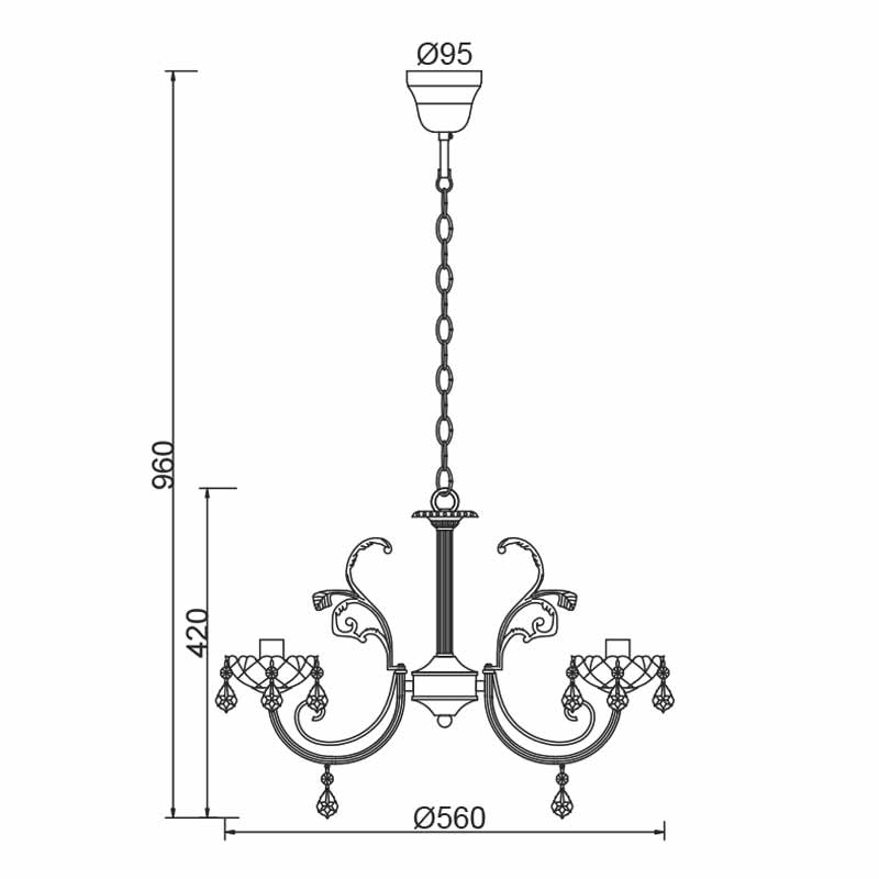 Πολυέλαιος Οροφής Aca Faberge Dla12153P Green Gold Φωτιστικά Κρεμαστά Spitishop