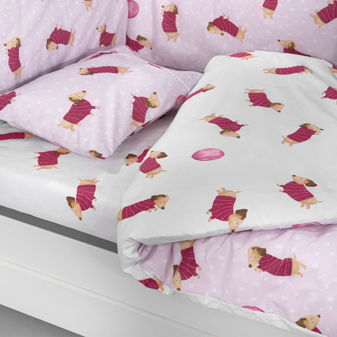 Σεντόνια Κούνιας (Σετ 3Τμχ) Saint Clair Pet Fuchsia Βρεφικά Προίκα Μωρού Spitishop