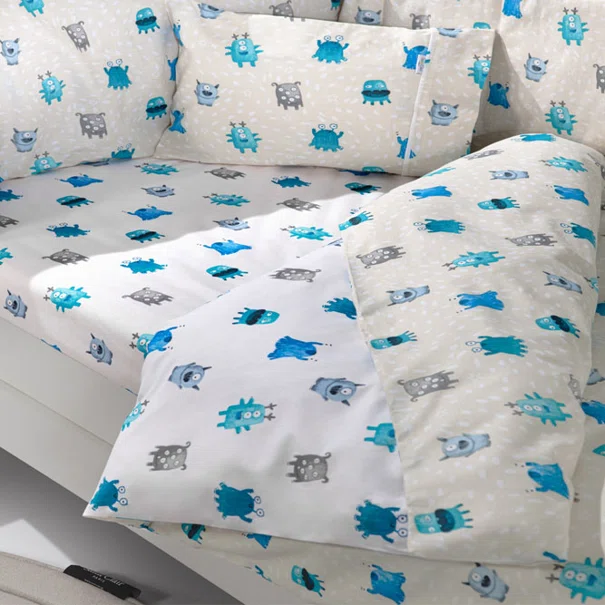 Σεντόνια Κούνιας (Σετ 3τμχ) Saint Clair Monsters Blue