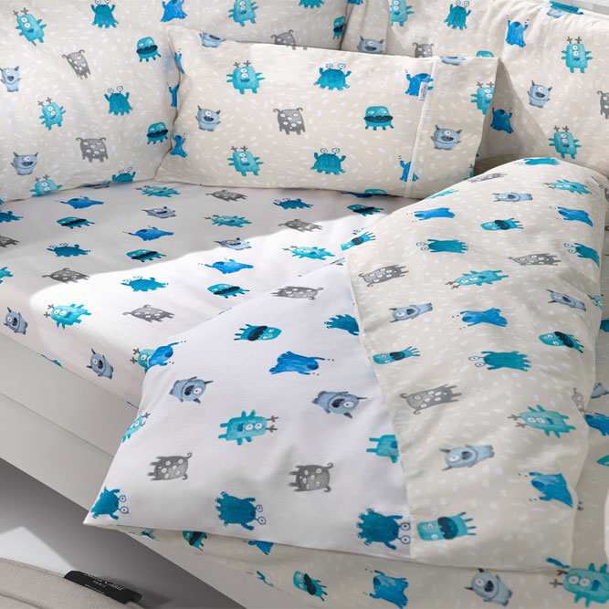 Σετ Κούνιας 3Τμχ Saint Clair Monsters Blue Βρεφικά Προίκα Μωρού - Λίκνου Spitishop