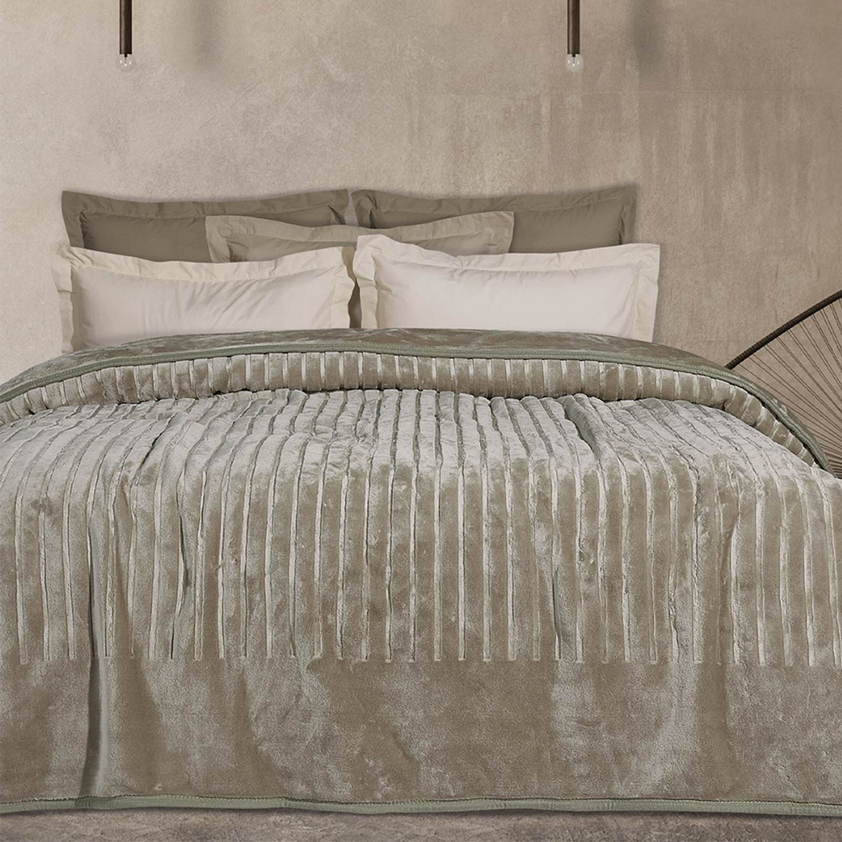 Κουβέρτα Βελουτέ Μονή (160x240) Das Home Velour 1350 Grey