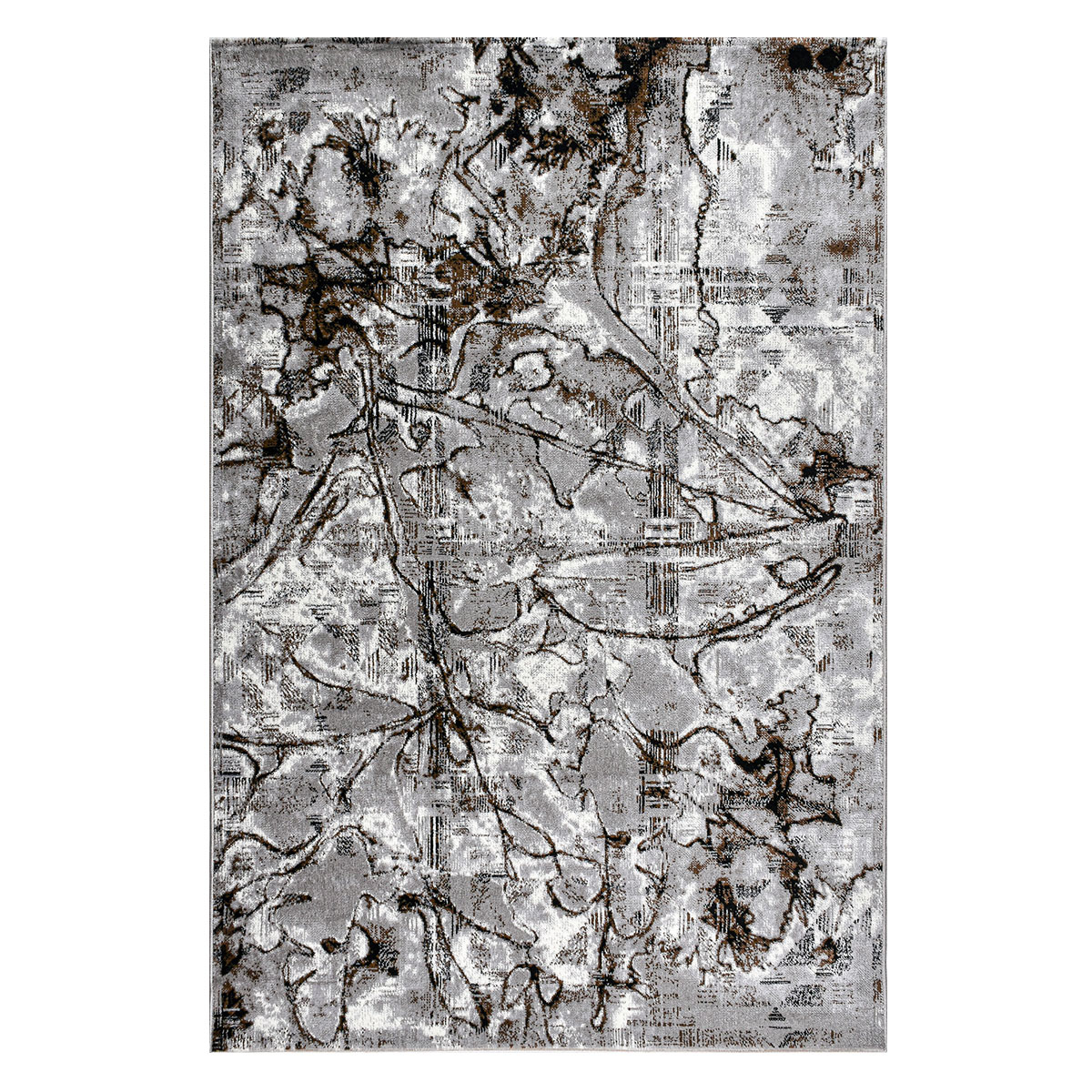 Χαλί (200X290) Polcarpet Estia 230 Black Grey Χαλιά Σαλονιού Χειμερινά Μοντερνα Spitishop