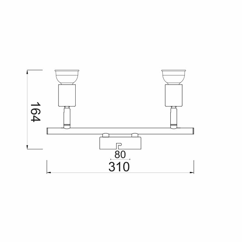 Σποτ Δίφωτο Aca Trinity Mc634Pb2 Gold Chrome Φωτιστικά Οροφής - Τοίχου Ράγες με Spitishop