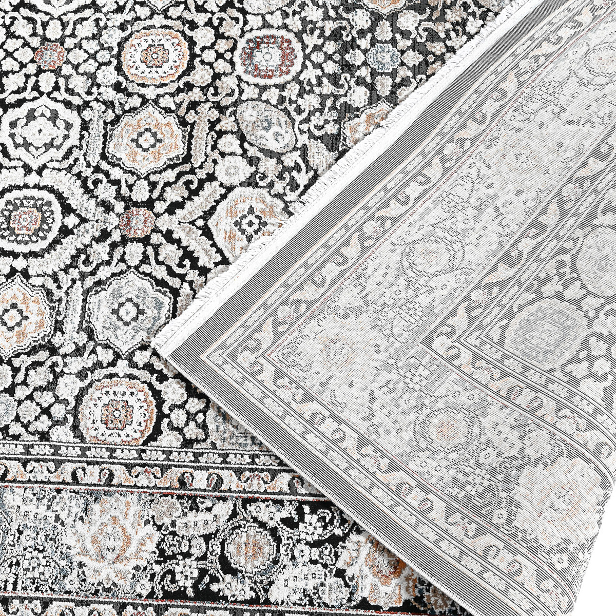 Χαλί (160X230) Polcarpet Dalia 449 Black Multy Χαλιά Σαλονιού Χειμερινά Κλασικά Spitishop