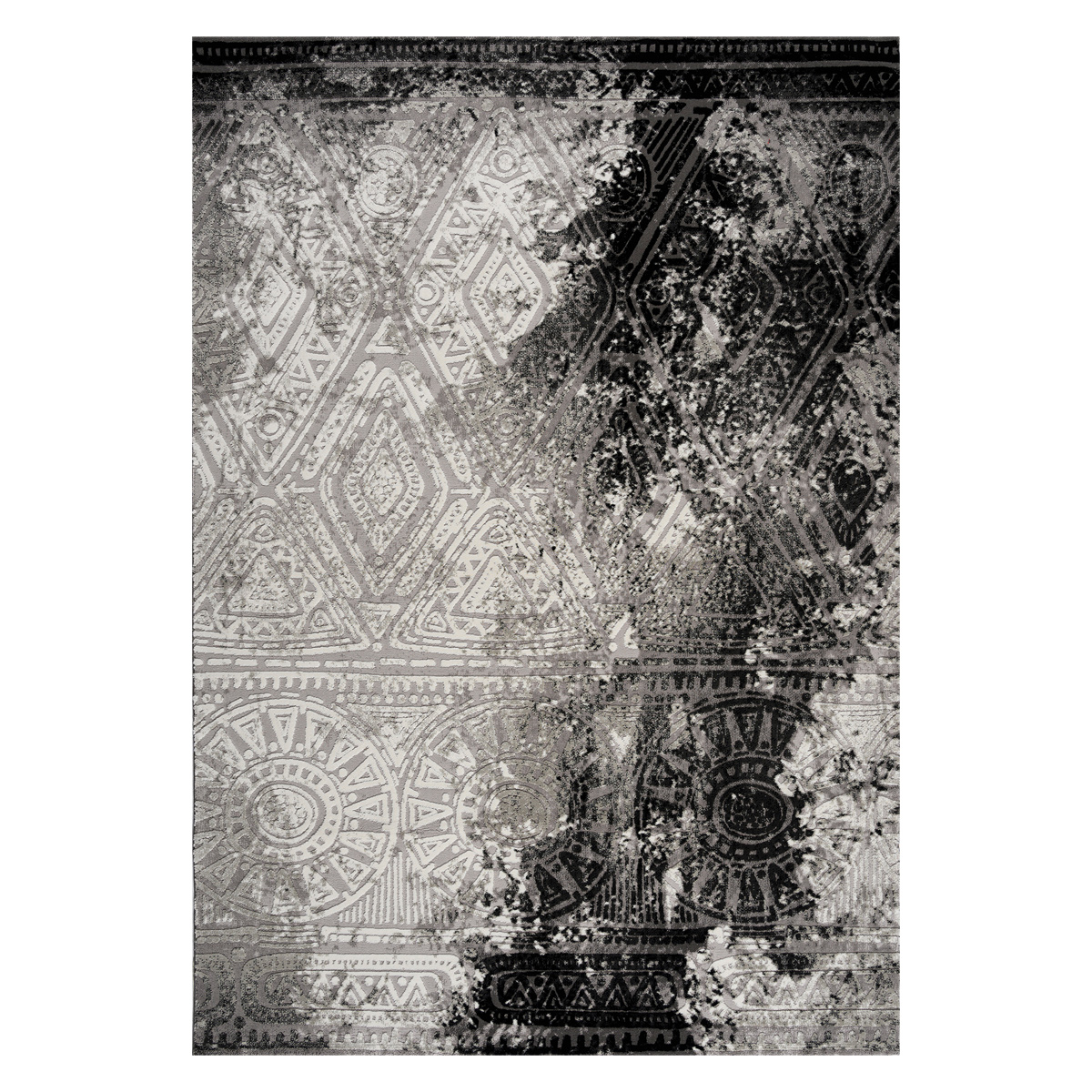 Χαλί (160X230) Polcarpet Damask 3572 Grey Black Χαλιά Σαλονιού Χειμερινά Spitishop