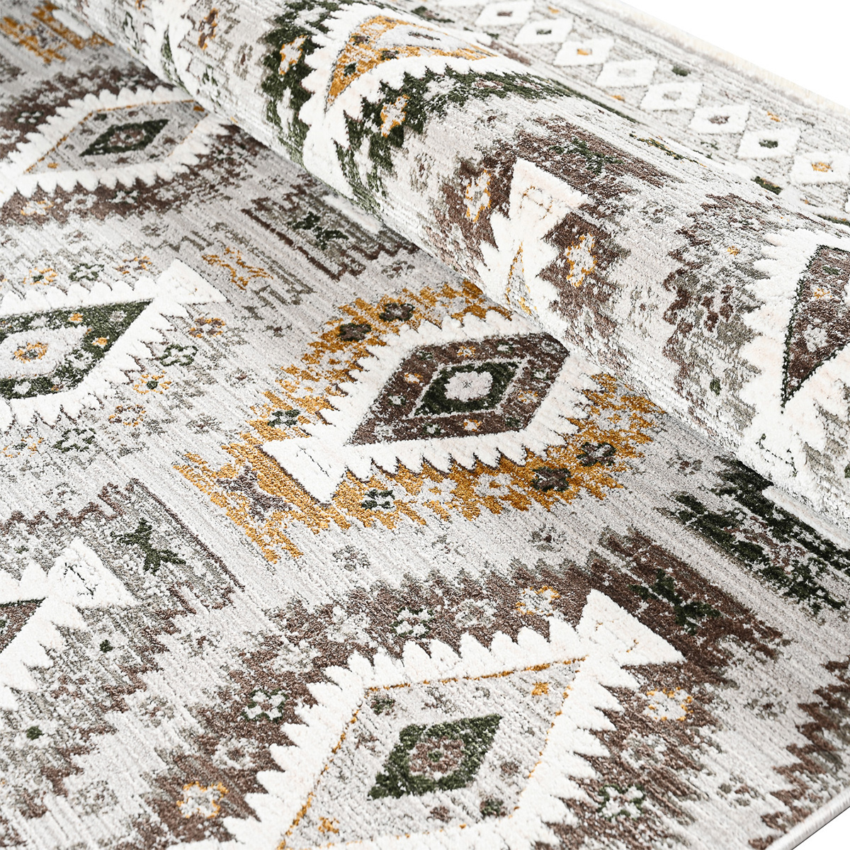 Χαλί (165X240) Polcarpet Havana Aztec 234 Mink Χαλιά Σαλονιού Χειμερινά Boho Spitishop