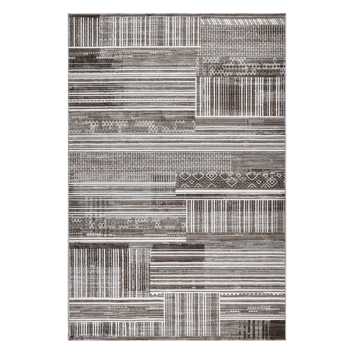 Χαλί (165X240) Polcarpet Havana Aztec 793 Grey White Χαλιά Σαλονιού Χειμερινά Boho Spitishop