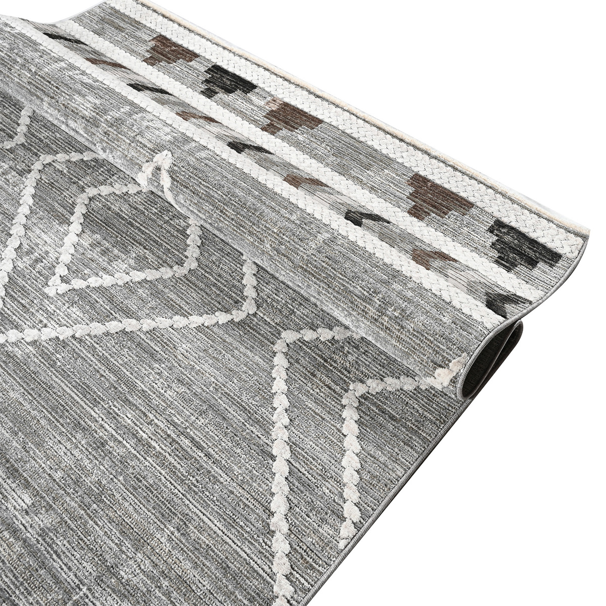 Χαλί (200X290) Polcarpet Havana Aztec 803 Grey Χαλιά Σαλονιού Χειμερινά Boho Spitishop
