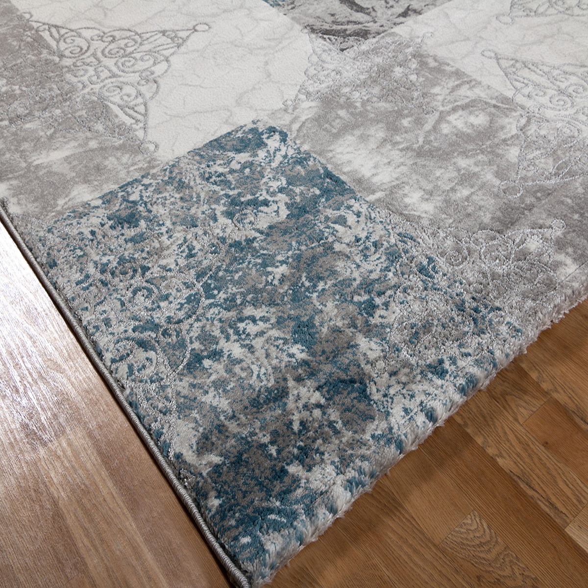 Χαλί (160X230) Polcarpet Velvet 4823 Grey Blue Χαλιά Σαλονιού Χειμερινά Spitishop