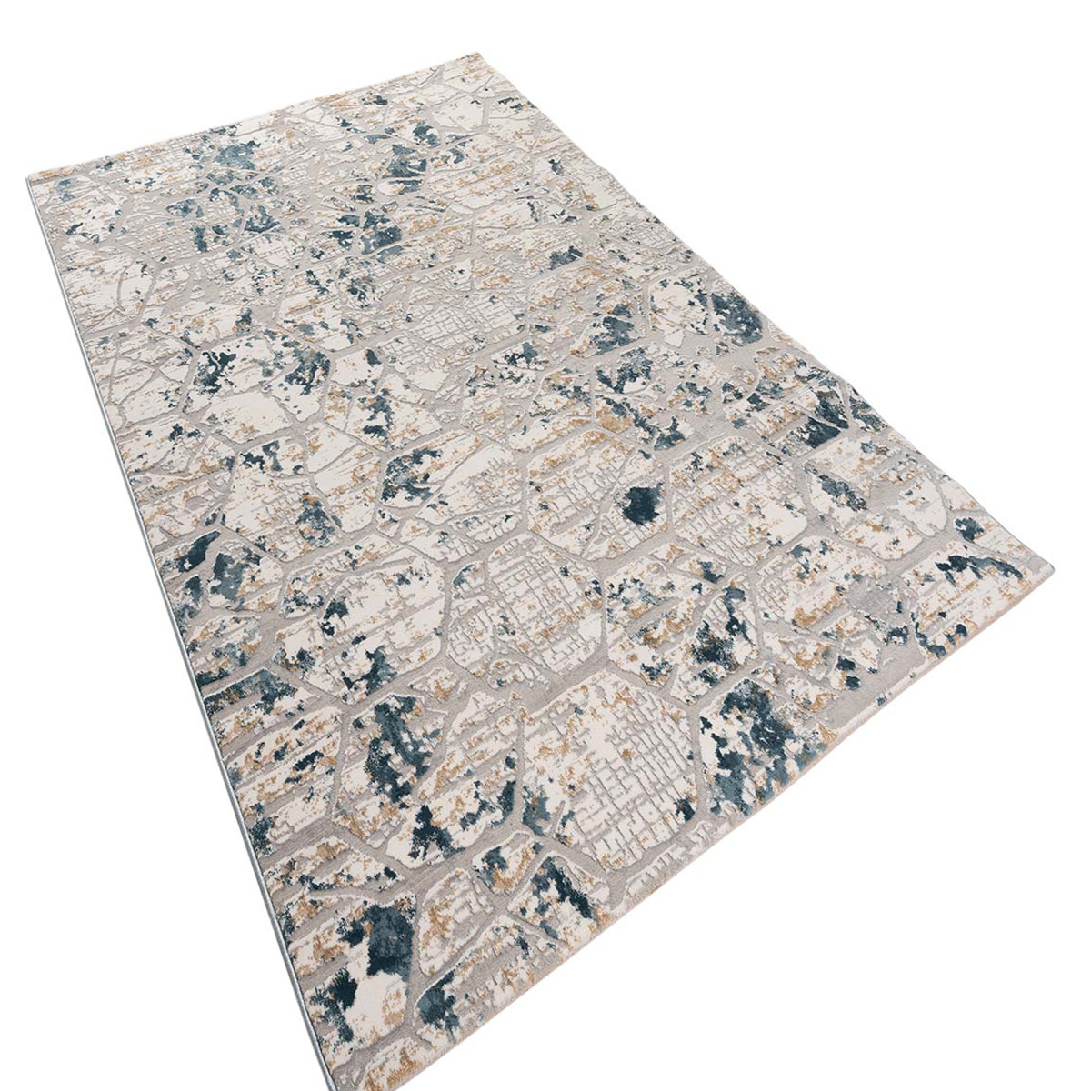 Χαλί (160X230) Polcarpet Oscar 8962 Blue Χαλιά Σαλονιού Χειμερινά Μοντερνα Spitishop
